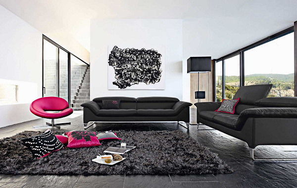 5 cách trang trí phòng khách với ghế sofa màu đen
